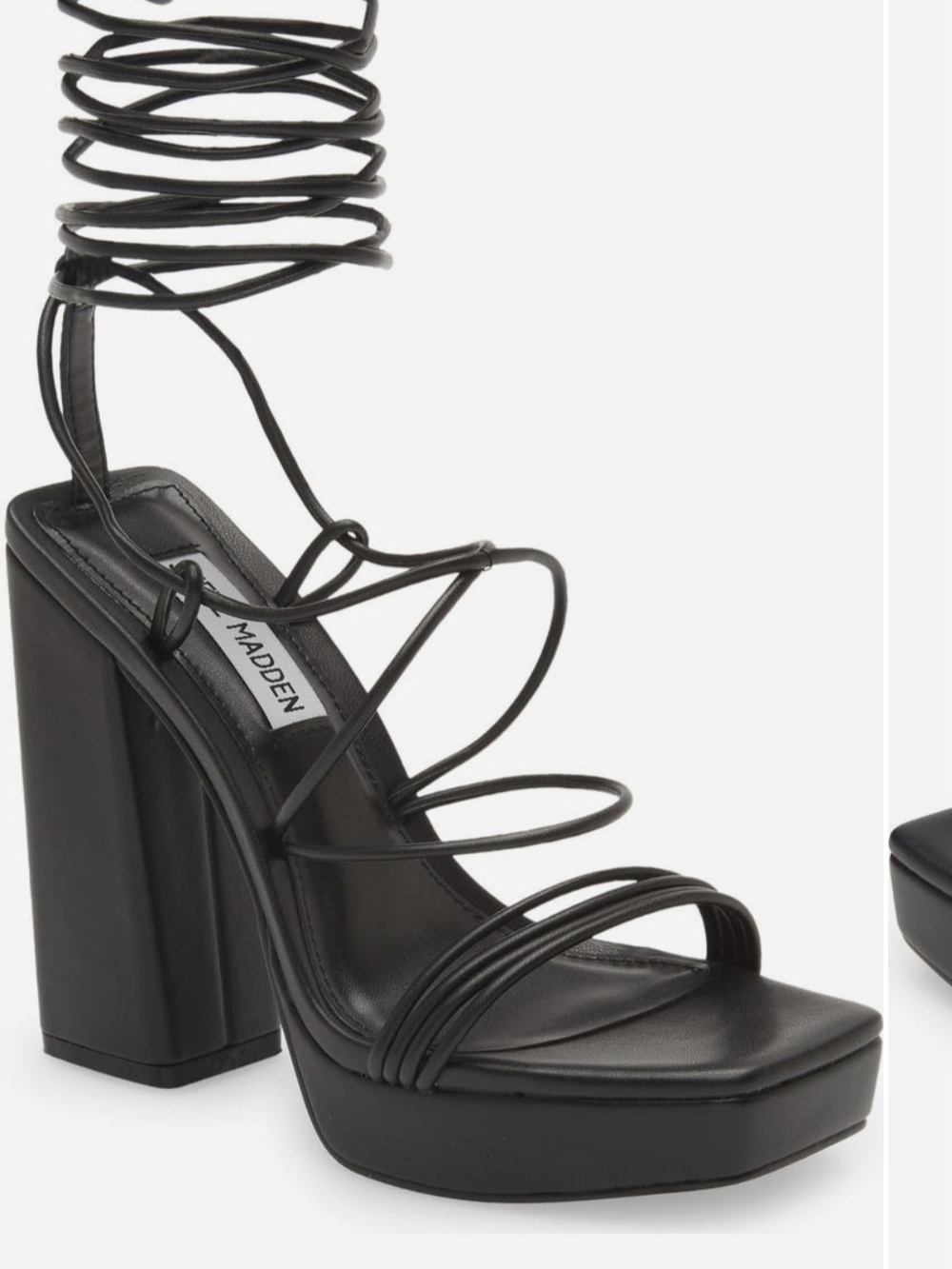 Steve Madden Black Lace-Up Strappy Platform Sandals